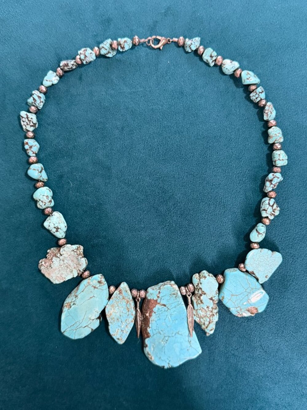 Handmade Raw Turquoise Chunk Necklace